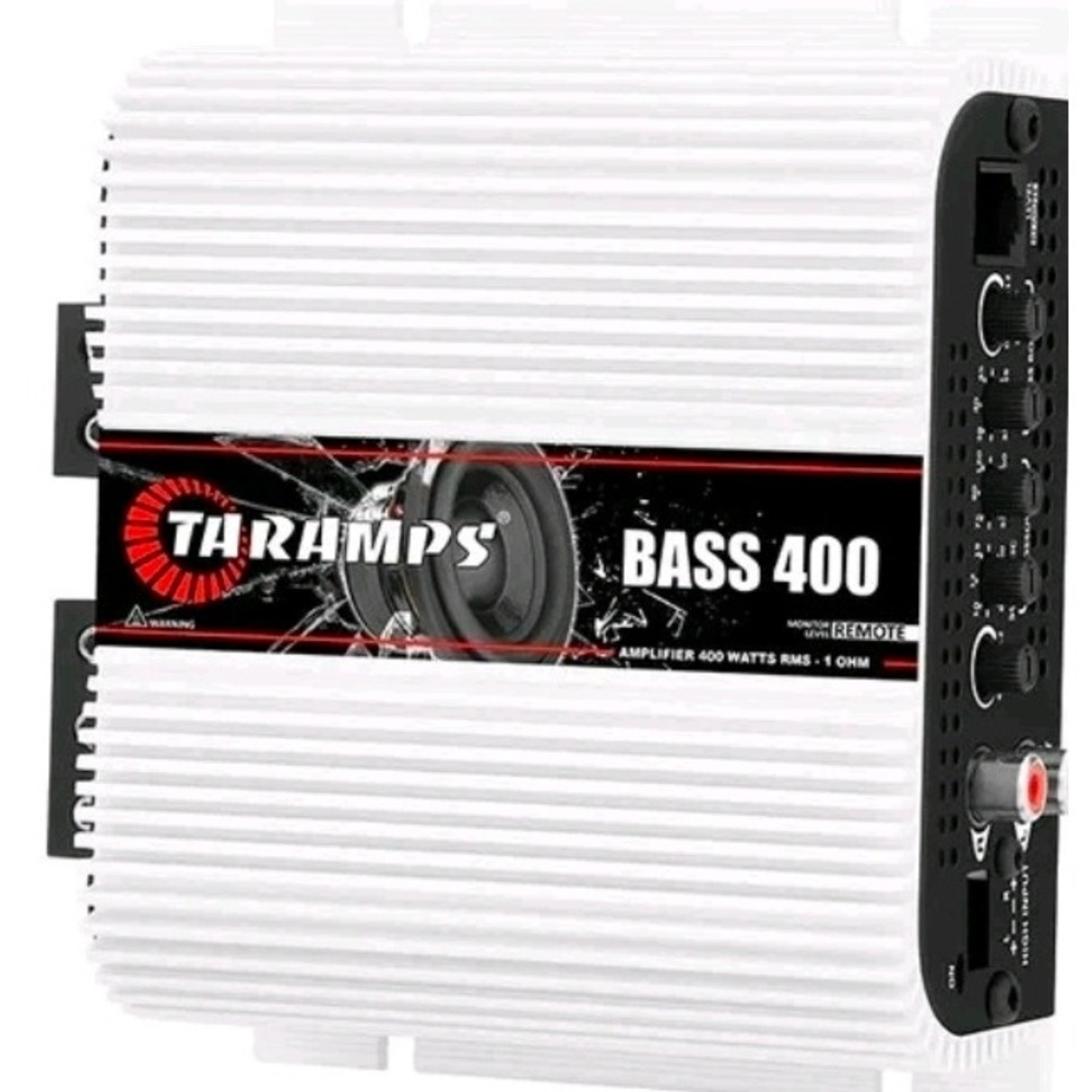 Taramps Bass 400 1 Ohm 400W RMS Mono Class D Car Audio Amplifier White